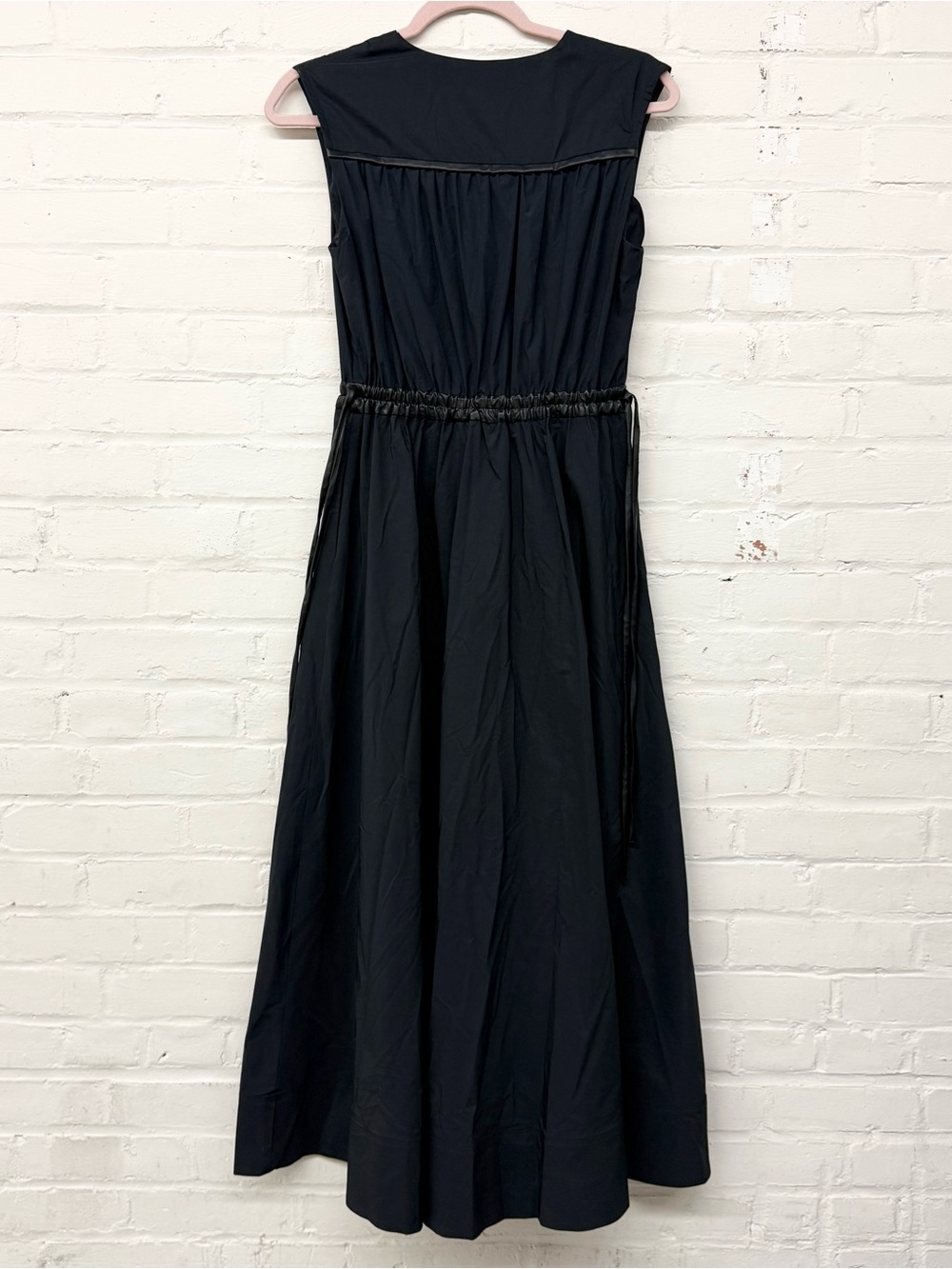 NWT Derek Lam 10 Crosby Eros Faux Leather Trim Poplin Dress Size 10 - Picture 5 of 8